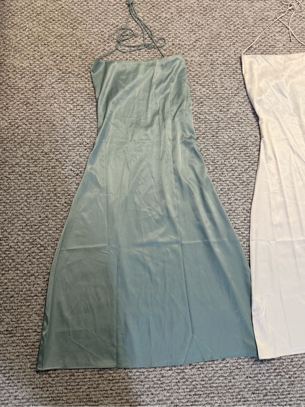 Sage Green and Nude Halter Slip Dress Bundle